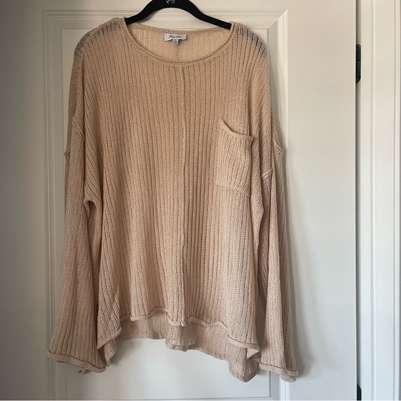 *boutique* Petal Dew distressed beige sweater 2X - Picture 9 of 9